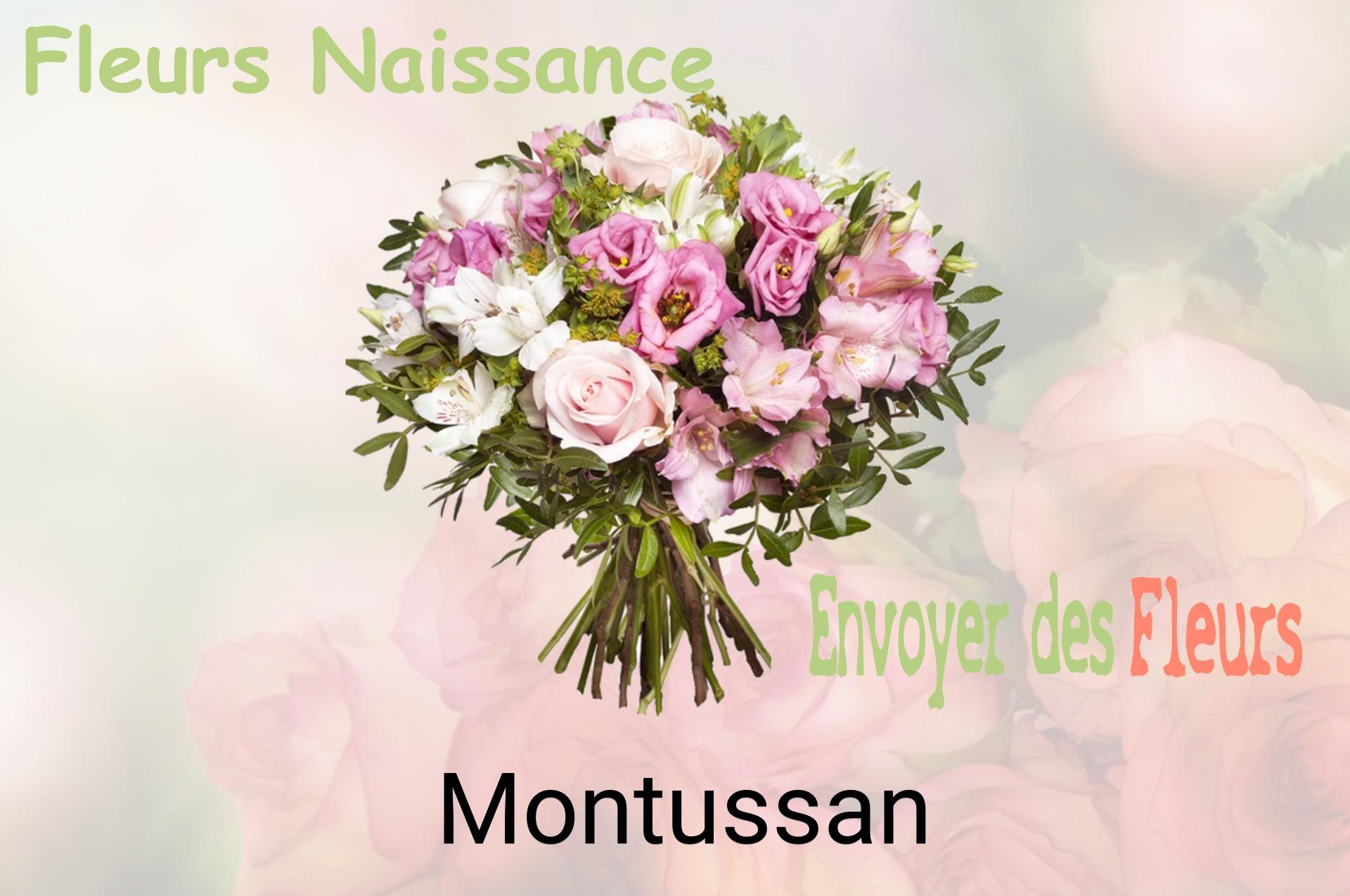 Bouquet de fleurs de naissance livré à Montussan