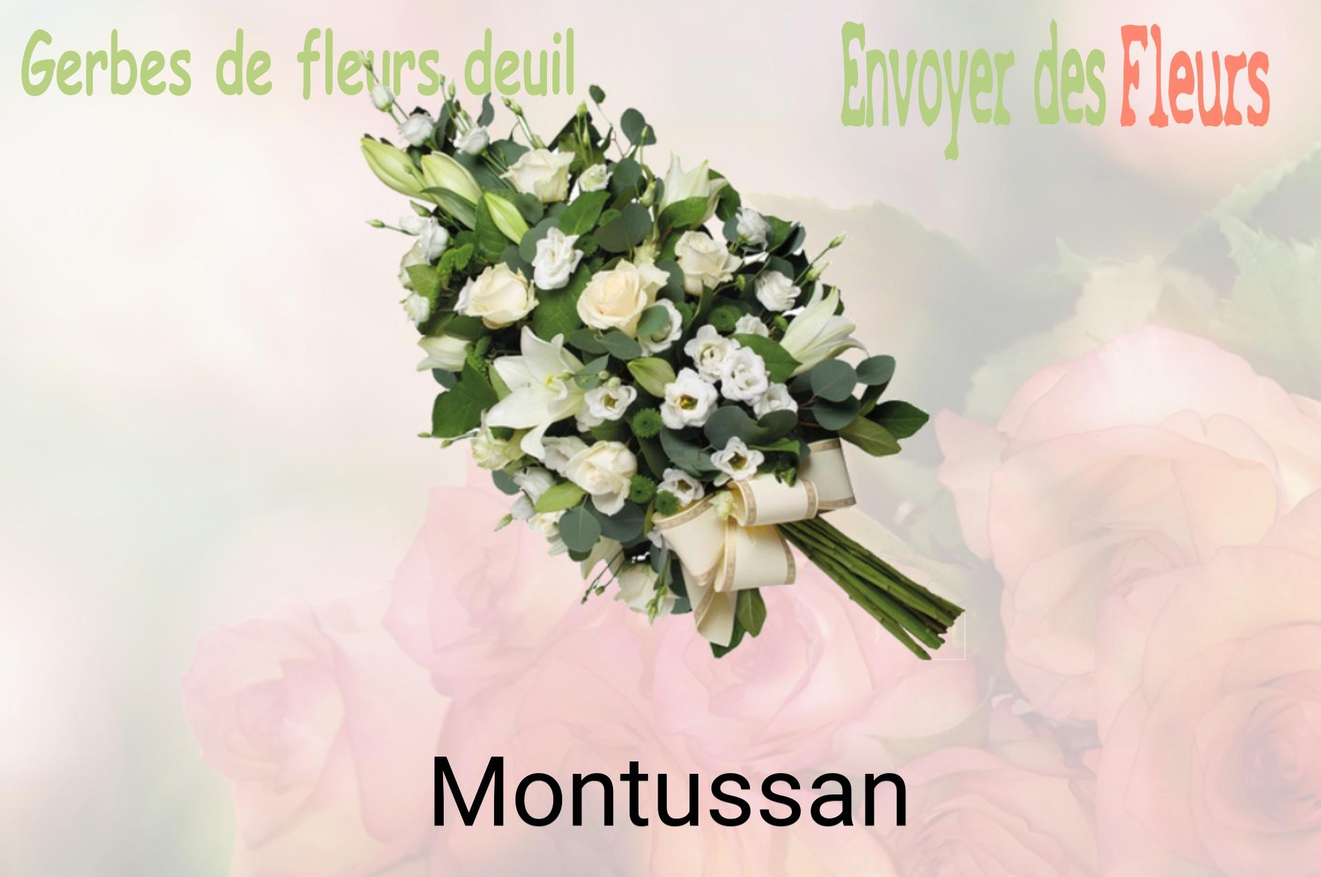 Gerbe de fleurs de deuil livrée à Montussan